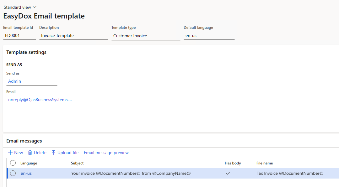 EasyDox Email template