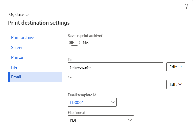 Print management setting